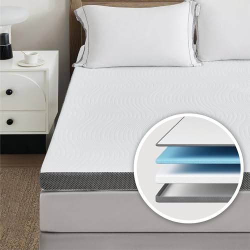 Degrees of Comfort Topper 100x200cm, 10cm Höhe Zwei Härtegrade H3&H4, Matratzentopper aus Gel Memory Foam Mit Atmungsaktiver Abnehmbarem Matratzenbezug Öko-Tex Zertifiziert - rutschfeste Unterseite von Degrees of Comfort