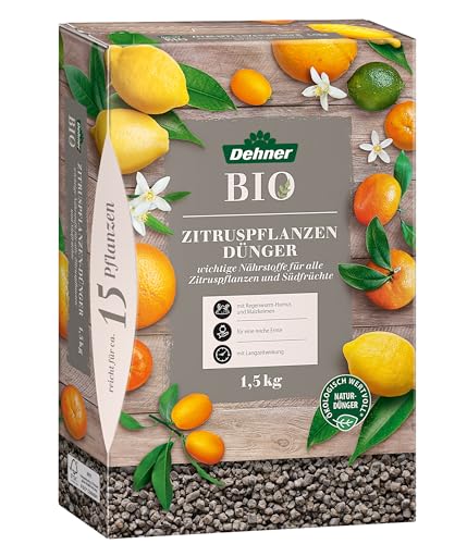 Dehner Bio Zitruspflanzendünger, hochwertiger Dünger für Zitruspflanzen, organischer NPK-Dünger, mit Spurennährstoffen, ökologisch wertvoll, natürliche Langzeitwirkung, 1.5 kg von Dehner