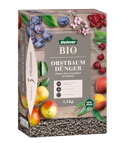 Dehner Bio Obstbaumdünger, hochwertiger Dünger für Obstbäume, organischer NPK-Dünger, mit Spurennährstoffen, ökologisch wertvoll, natürliche Langzeitwirkung, 1.5 kg von Dehner