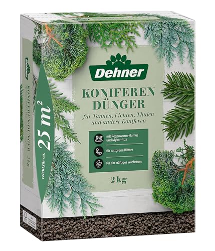 Dehner Koniferendünger, hochwertiger Dünger für Nadelgehölze, organisch-mineralischer NPK-Dünger, mit Spurennährstoffen, 2 kg, für ca. 25 qm, bunt von Dehner