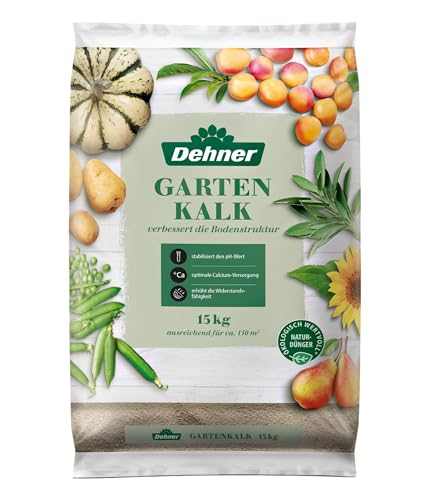 Dehner Gartenkalk, hochwertiger Dünger für Gartenpflanzen, mit Calciumcarbonat, reguliert den Säuregehalt, 15 kg, für ca. 150 qm von Dehner