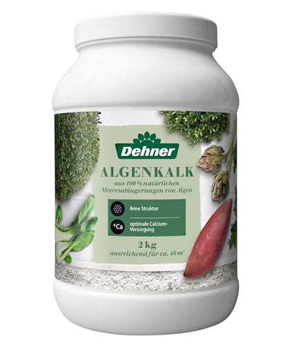 Dehner Algenkalk, hochwertiger Dünger zur Blattdüngung / Bodendüngung, aus 100 % natürlichen Meeresablagerungen, hoher Calciumgehalt, 2 kg, für ca. 40 qm von Dehner