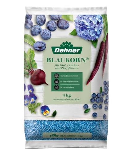 Dehner Blaukorn, hochwertiger Dünger für Gemüse / Zierpflanzen, organischer NPK-Dünger, chloridarm, erhöter Stickstoff-Anteil, 4 kg, für ca. 40 qm von Dehner