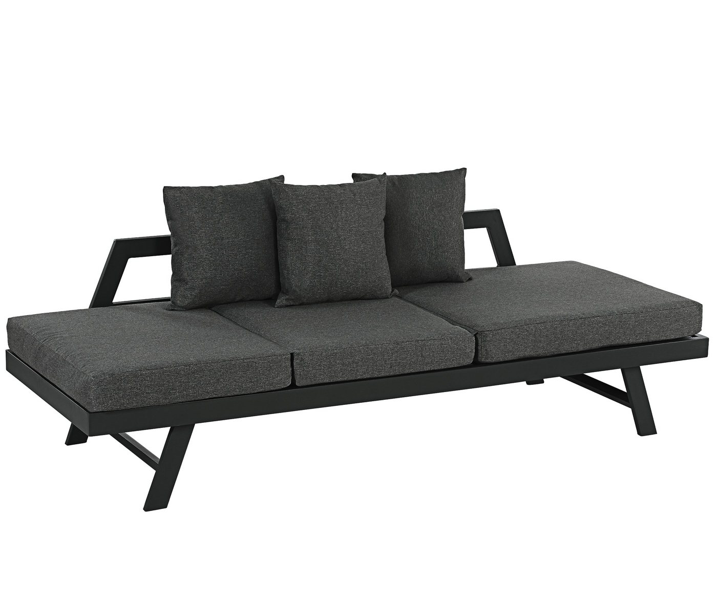 Dehner Gartenlounge-Set Funktionsliege Seattle m. Polster/Kissen, 210 cm, Minimalistische Funktionsliege mit schnelltrocknenden Polster von Dehner