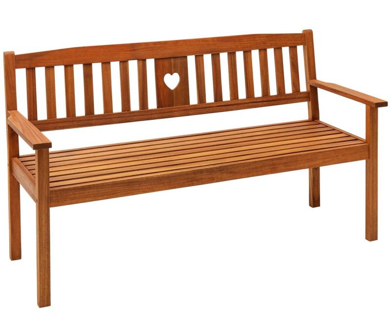 Dehner Balkonset Gartenbank Heart, 2- oder 3-Sitzer, Farbe braun, Gartenbank aus FSC®-zertifiziertem Akazienholz mit Landhaus-Charme von Dehner