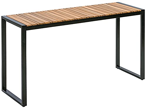 Dehner Balkontisch Chicago Wood, ca. 133 x 74.5 x 42 cm, FSC®-zertifiziertes Akazienholz/Metall, braun/schwarz von Dehner