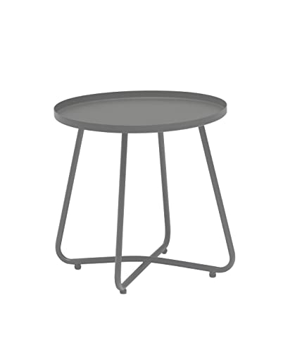 Dehner Beistelltisch Ibiza, ca. Ø 45 cm, Höhe ca. 45 cm, Stahl, pulverbeschichtet, anthrazit von Dehner