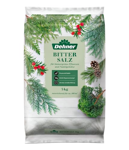 Dehner Bittersalz, hochwertiger Spezialdünger, Dünger für Thujen / Nadelgehölze, Magnesiumsulfat, mit Sofortwirkung, 5 kg, für ca. 100 qm, bunt von Dehner