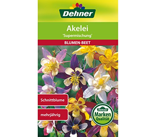 Dehner Blumen-Saatgut, Akelei "Supermischung", 5er Pack (5 x 0.7 g) von Dehner