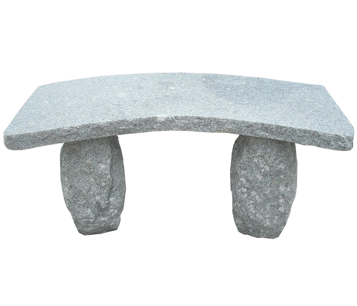 Dehner Gartenbank 2-Sitzer, 100 x 40 x 45 cm, Granit, grau, robuste und klassisch schöne Sitzbank mit gebogener Sitzfläche von Dehner