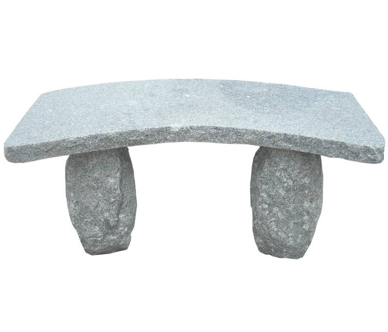 Dehner Gartenbank 2-Sitzer, 100 x 40 x 45 cm, Granit, grau, robuste und klassisch schöne Sitzbank mit gebogener Sitzfläche von Dehner
