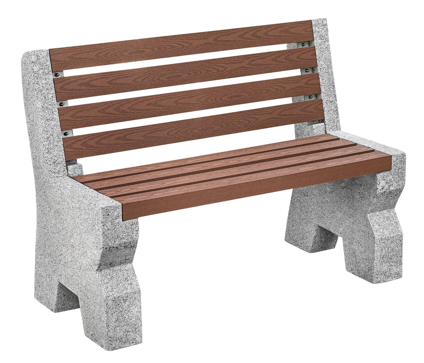 Dehner Gartenbank 2-Sitzer, 114 x 75 x 52 cm, Granit/WPC, grau/braun, witterungsbeständig und langlebig von Dehner