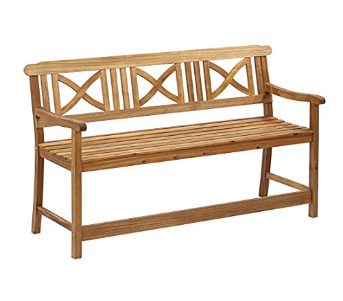 Dehner Gartenbank Malmö, 3-Sitzer, ca. 166 x 100 x 62 cm, aus FSC® - zertifiziertem Akazienholz, natur von Dehner