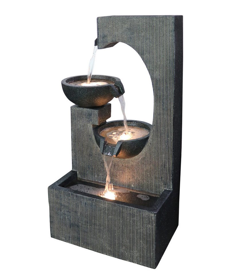 Dehner Gartenbrunnen Lorca, mit LED Beleuchtung, ca. 81 x 45 x 32 cm, 45 cm Breite, Solarbrunnen frostbeständig, Brunnen für Außen von Dehner