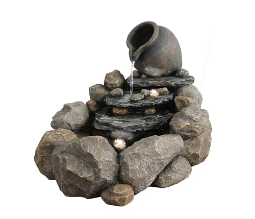 Dehner Gartenbrunnen Soltero, Solarbrunnen frostbeständig, Brunnen für Außen, mit LED Beleuchtung, ca. 54.4 x 69 x 57.8 cm, Polyresin, grau Dehner Gartenbrunnen Soltero, Solarbrunnen frostbeständig, Brunnen für Außen, mit LED Beleuchtung, ca. 54.4 x 69 x 57.8 cm, Polyresin, grau von Dehner