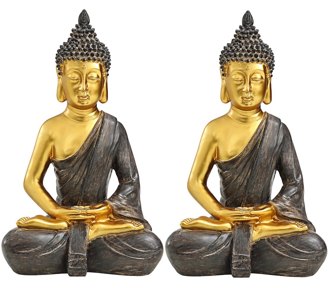 Dehner Gartenfigur Buddha 2er Set, je 39.5 x 25.5 x 18 cm, Polyresin, Deko für Garten oder Sauna in Gold, robust, frostbeständig Dehner Gartenfigur Buddha 2er Set, je 39.5 x 25.5 x 18 cm, Polyresin, Deko für Garten oder Sauna in Gold, robust, frostbeständig von Dehner