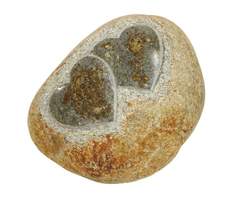 Dehner Gartenfigur Deko-Stein Doppelherz, ca. 18 x 15 x 10 cm, Stein von Dehner