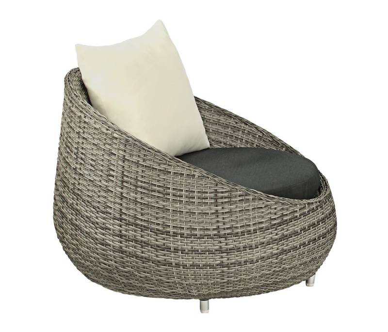 Dehner Gartenlounge-Set Lounge Sessel Avani, 95 x 97 x 76 cm, grau, stabiles, pulverbeschichtetes Aluminium-Gestell von Dehner