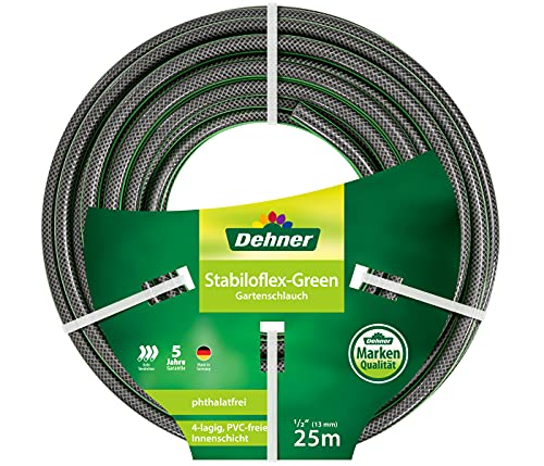 Dehner Gartenschlauch Stabiloflex, Ø 13 mm, Länge 25 m, 1/2 Zoll, Kunststoff, grün von Dehner