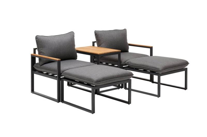 Dehner Gartenlounge-Set Balkonset Padua inkl. Polster, 5-teilig, Vielseitiges Gartenmöbelset als Gartenliegen oder Lounge anwendbar von Dehner