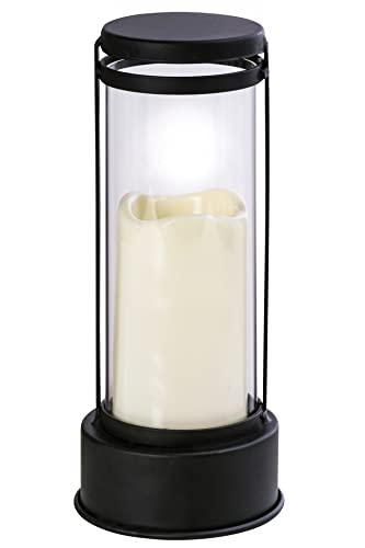 Dehner Grablaterne mit LED-Beleuchtung, Ø 12 cm, Höhe 27 cm, Eisen/Glas, creme Dehner Grablaterne mit LED-Beleuchtung, Ø 12 cm, Höhe 27 cm, Eisen/Glas, creme von Dehner