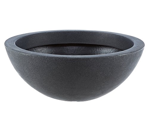Dehner Kugelschale, Ø 52 cm, Höhe 20 cm, Kunststoff, anthrazit, Grau von Dehner