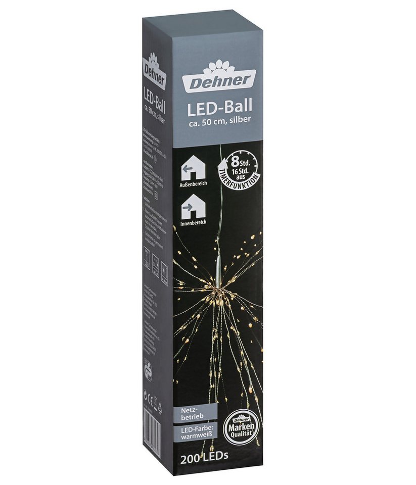Dehner LED-Lichterkette LED-Ball, 200 LEDs, warmweiß, Ø 50 cm von Dehner