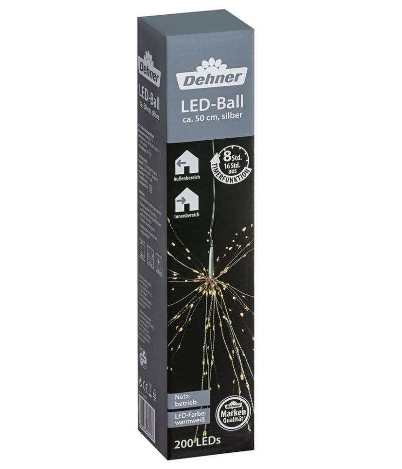 Dehner LED-Lichterkette LED-Ball, 200 LEDs, warmweiß, Ø 50 cm von Dehner