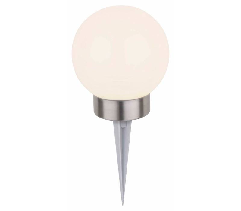 Dehner LED Solarleuchte Kugel-Leuchte mit Erdspieß/Farbwechsel, Kunststoff, Farbwechsel, Weiß, für faszinierende Lichtspiele im Garten von Dehner