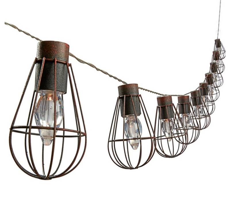 Dehner LED Solarleuchte Solar-Lichterkette Retro mit 10 LED, 330 cm, Warmweiß, für Draußen, wetterfest und spritzwassergeschützt von Dehner