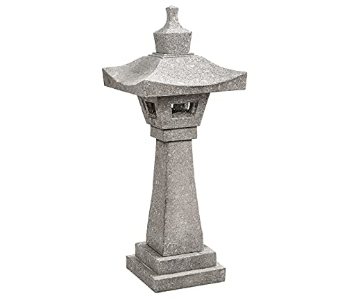 Dehner Laterne Shinzendou, 95 x 38 x 38 cm, Granit, beige von Dehner