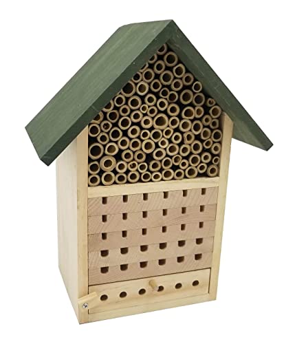 Dehner Natura Insektenhotel Locarno, ca. 22.5 x 29 x 14 cm, Kiefernholz/Bambus, grün/natur von Dehner