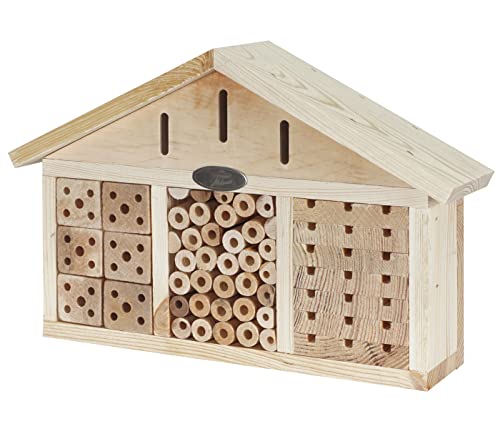 Dehner Natura Insektenhotel Quinta, ca. 39 x 26 x 9 cm, Kiefernholz/Metall, natur von Dehner