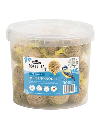 Dehner Natura Premium Meisenknödel mit Netz, ganzjähriges Wildvogelfutter proteinreich / energiereich, hochwertiges Vogelfutter für Wildvögel, 30 Stück je 90 g (2.7 kg) von Dehner