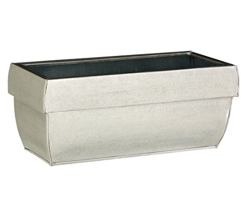 Dehner Pflanzgefäß, Zink-Blumenkasten, ca. 60 x 18 x 17 cm, Weiß von Dehner