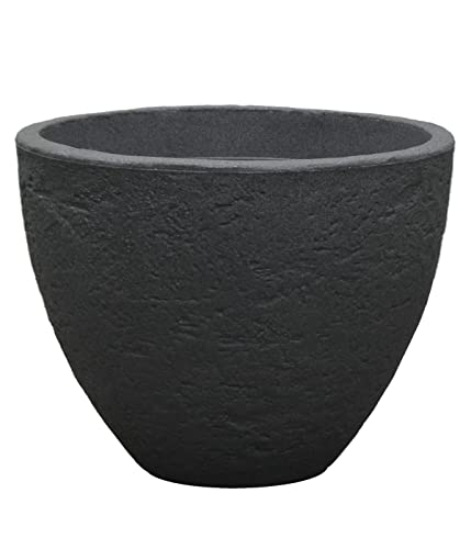 Dehner Pflanztopf Stone, 50 cm, Höhe circa 39 cm, Kunststoff, anthrazit von Dehner