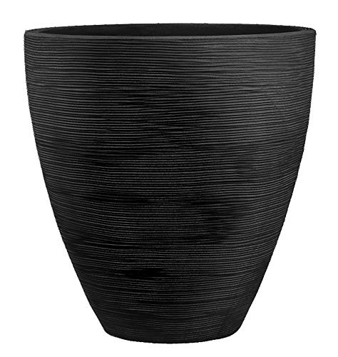 Dehner Pflanzvase Vino, Ø 40 cm, Höhe 42 cm, Kunststoff, anthrazit von Dehner