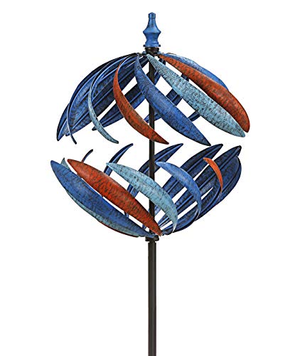 Dehner Riesen-Windrad Globe, Höhe 186 cm, Ø 46 cm, Metall, blau/rot von Dehner