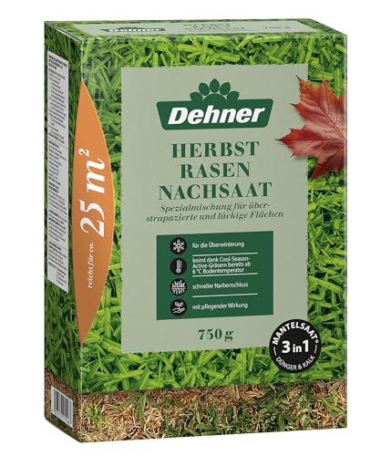 Dehner Saatgut Herbst-Nachsaat, hochwertige Mantelsaat für dichten und regenerierten Rasen, schnell keimend/nährstoffreich/robust, ideal zur Auffrischung nach dem Sommer, 750 g für ca. 25 m² Dehner Saatgut Herbst-Nachsaat, hochwertige Mantelsaat für dichten und regenerierten Rasen, schnell keimend/nährstoffreich/robust, ideal zur Auffrischung nach dem Sommer, 750 g für ca. 25 m² von Dehner