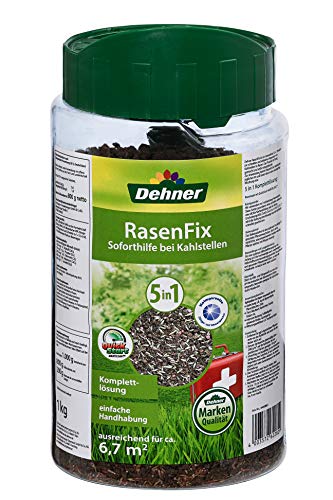 Dehner Saatgut Rasenfix zur Rasenreparatur, 5-in-1 Komplettlösung, 1 kg, für ca. 6.7 qm von Dehner