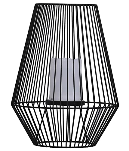 Dehner Solar-Laterne Vilaflor, warmweißes Licht, Ø 26 cm, Höhe 34 cm, schwarz von Dehner