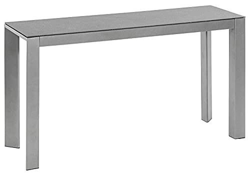 Dehner Tisch Chicago schmal, ca. 133.5 x 42 x 75 cm, Aluminium, grau von Dehner