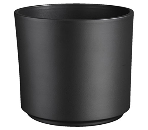 Dehner Übertopf Nele, Ø 32 cm, Höhe 27 cm, Keramik, dunkelgrau von Dehner