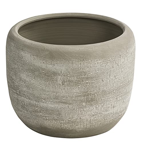 Dehner Übertopf Romy, Ø 28 cm, Höhe 23 cm, Keramik, Creme von Dehner