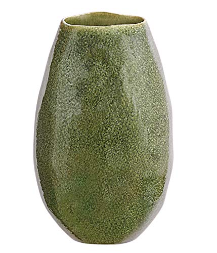 Dehner Vase Linn, bauchig, Höhe 30 cm, Keramik, lasiert, dunkelgrün von Dehner