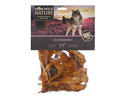 Dehner Wild Nature Hundesnack, Leckerli 100 % natürlich, Kausnack für ausgewachsene / sensible Hunde, Barf geeignet, Lammohren, 200 g von Dehner