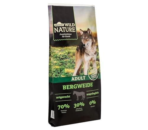 Dehner Wild Nature Hundetrockenfutter Bergweide | Premium Trockenfutter | getreidefreies Hundefutter mit Pferd | für ausgewachsene Hunde | hoher Fleischgehalt | für sensible Hunde | Adult | 12 kg von Dehner