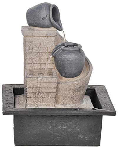 Dehner Zimmerbrunnen Tatil mit LED Beleuchtung, ca. 26 x 21 x 18.3 cm, Polyresin, grau/beige Dehner Zimmerbrunnen Tatil mit LED Beleuchtung, ca. 26 x 21 x 18.3 cm, Polyresin, grau/beige von Dehner