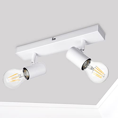 Dehobo Deckenlampe LED Weiß, Strahler Deckenleuchte GU10 18W, LED Deckenstrahler 1 Flammig Schwenkbar, Wandspot, Modern Lampe für Küche, Flur, Schlafzimmer, Inklusive 5W GU10 Leuchtmittel von Dehobo