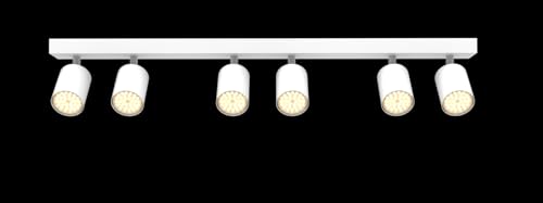 Dehobo LED Deckenstrahler 6 Flammig, Deckenlampe Weiß Schwenkbar GU10, Spotleuchte Wandspot Deckenleuchte Drehbar, Spotlight Lampe Deckenspots für Küche, Schlafzimmer, Wohnzimmer von Dehobo